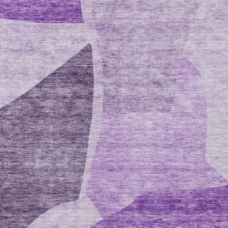 3' X 5' Eggplant Purple And Lilac Abstract Washable Indoor Outdoor Area Rug