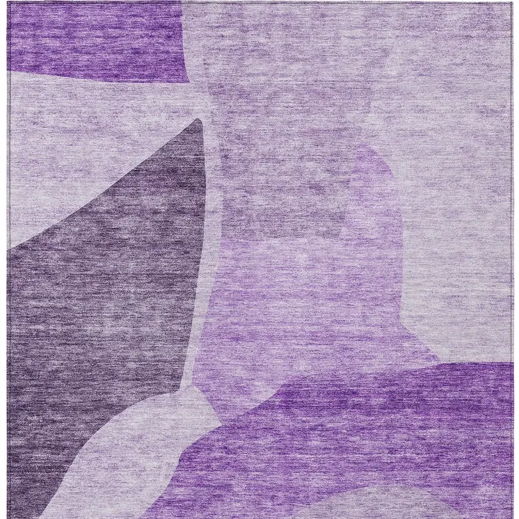 10' X 14' Eggplant Purple And Lilac Abstract Washable Indoor Outdoor Area Rug