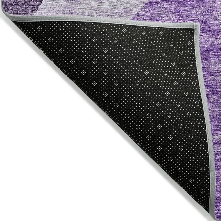 10' X 14' Eggplant Purple And Lilac Abstract Washable Indoor Outdoor Area Rug