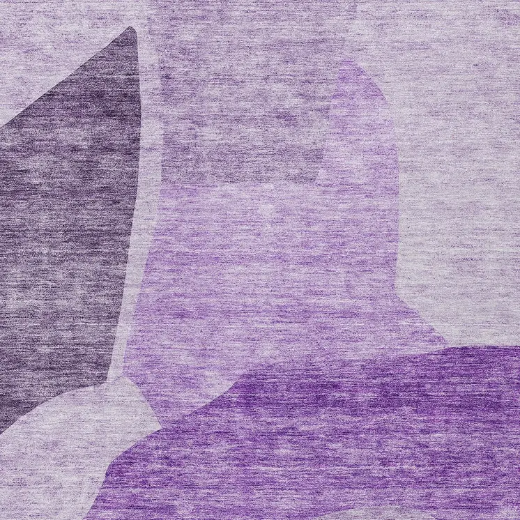 10' X 14' Eggplant Purple And Lilac Abstract Washable Indoor Outdoor Area Rug