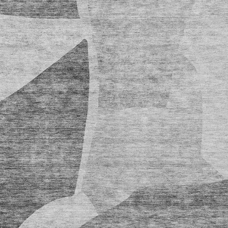 8' X 10' Silver Gray And Graphite Abstract Washable Indoor Outdoor Area Rug