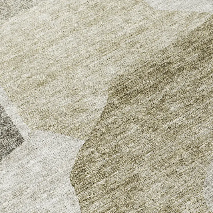 8' Taupe Brown And Beige Round Abstract Washable Indoor Outdoor Area Rug