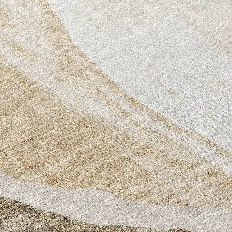 8' Brown And Taupe Round Abstract Washable Indoor Outdoor Area Rug