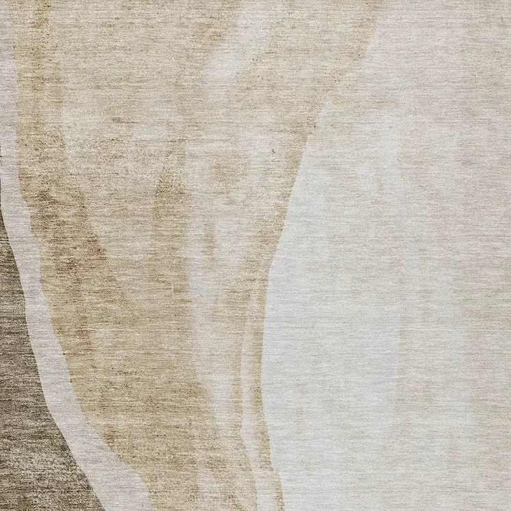 9' X 12' Brown And Taupe Abstract Washable Indoor Outdoor Area Rug