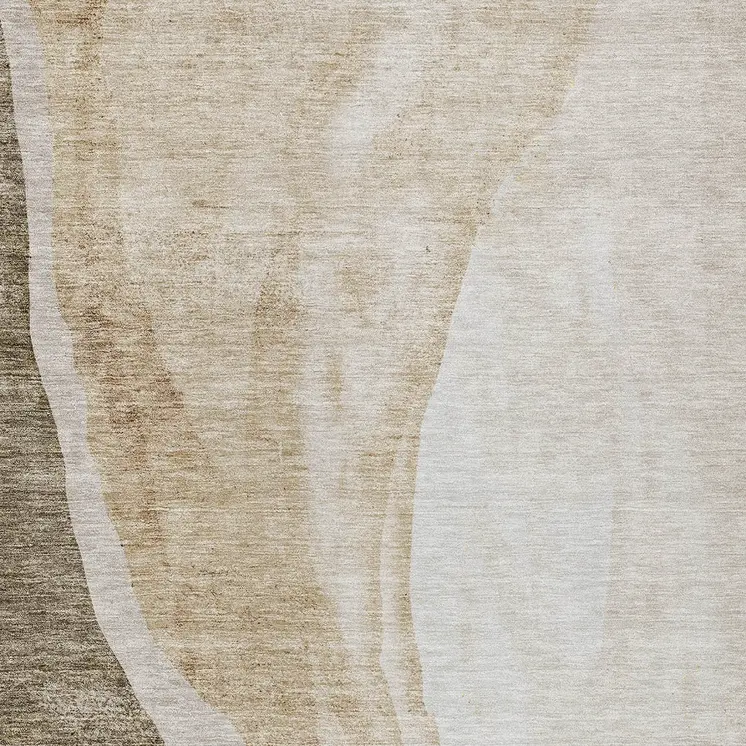 10' X 14' Brown And Taupe Abstract Washable Indoor Outdoor Area Rug