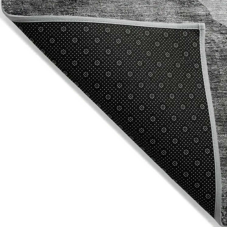 9' X 12' Charcoal Gray And Taupe Abstract Washable Indoor Outdoor Area Rug
