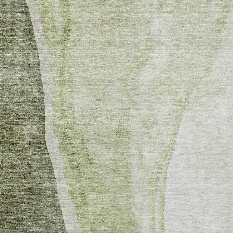 10' X 14' Olive Green And Beige Abstract Washable Indoor Outdoor Area Rug