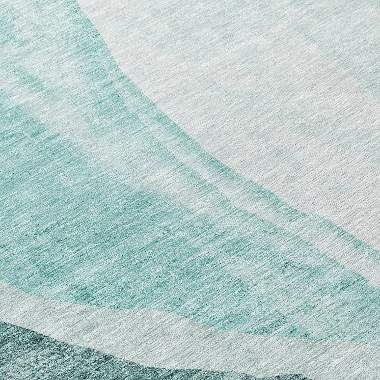 8' Teal Blue Aqua And Mint Green Round Abstract Washable Indoor Outdoor Area Rug