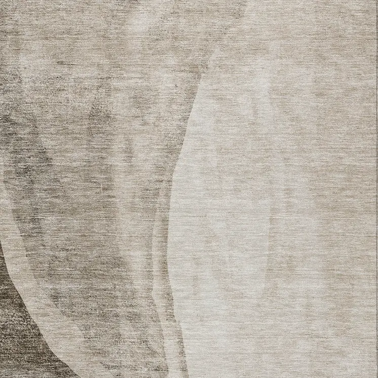 10' X 14' Taupe And Brown Abstract Washable Indoor Outdoor Area Rug