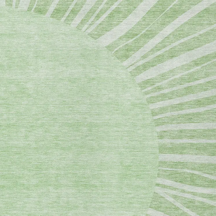 5' X 8' Green And Mint Green Abstract Washable Indoor Outdoor Area Rug