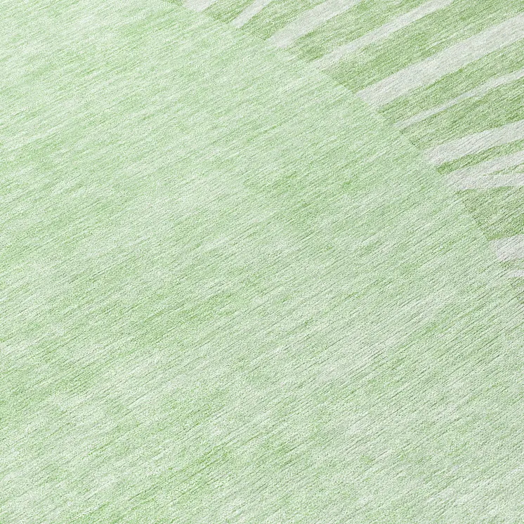 8' Green And Mint Green Round Abstract Washable Indoor Outdoor Area Rug