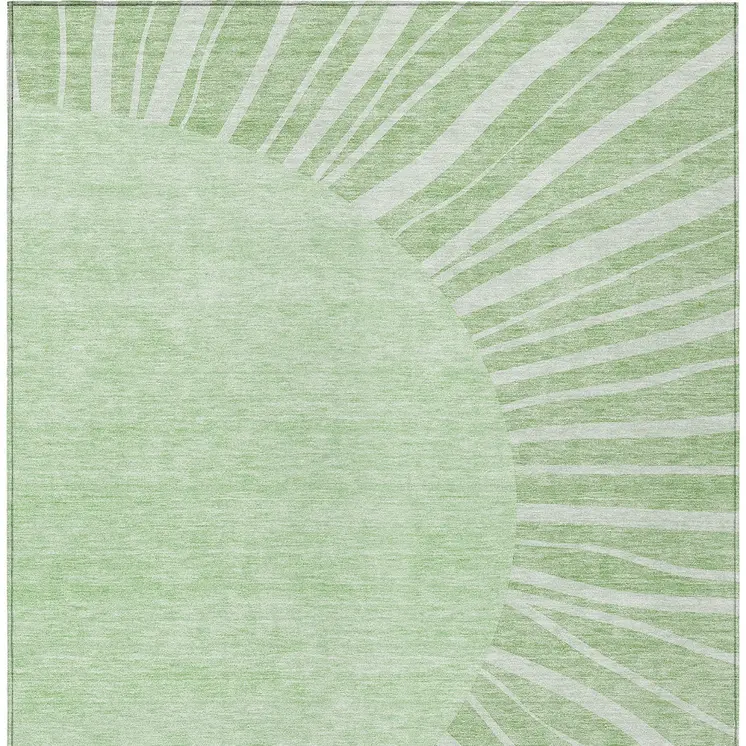 8' X 10' Green And Mint Green Abstract Washable Indoor Outdoor Area Rug