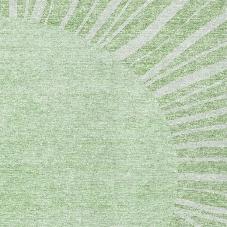 8' X 10' Green And Mint Green Abstract Washable Indoor Outdoor Area Rug