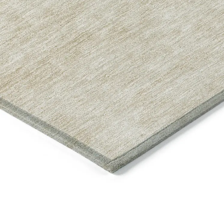 5' X 8' Beige And Khaki Abstract Washable Indoor Outdoor Area Rug