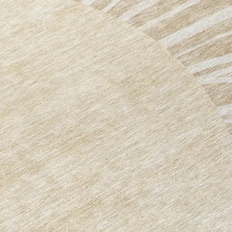 8' Beige And Khaki Round Abstract Washable Indoor Outdoor Area Rug