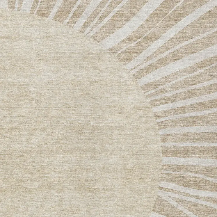 10' X 14' Beige And Khaki Abstract Washable Indoor Outdoor Area Rug