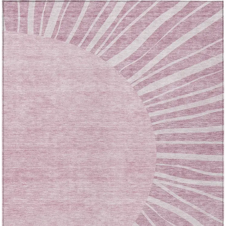 3' X 5' Blush Pink And Mauve Abstract Washable Indoor Outdoor Area Rug
