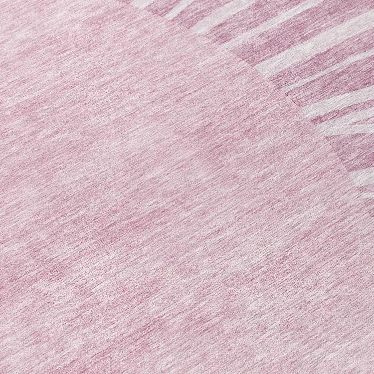 8' Blush Pink And Mauve Round Abstract Washable Indoor Outdoor Area Rug