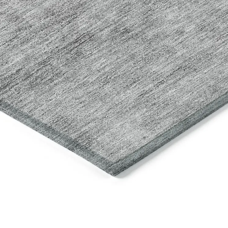 10' X 14' Charcoal Gray And Silver Abstract Washable Indoor Outdoor Area Rug