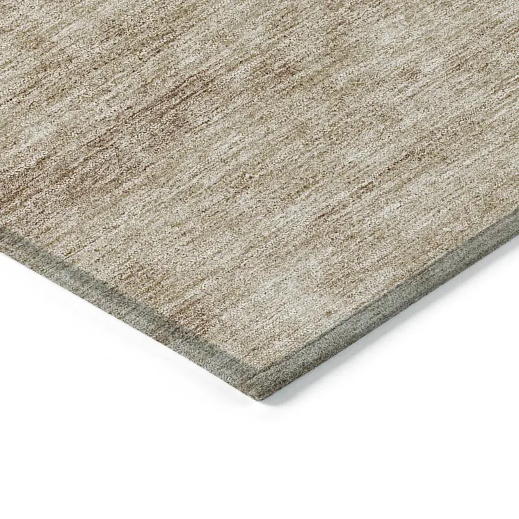 5' X 8' Chocolate Beige And Taupe Abstract Washable Indoor Outdoor Area Rug