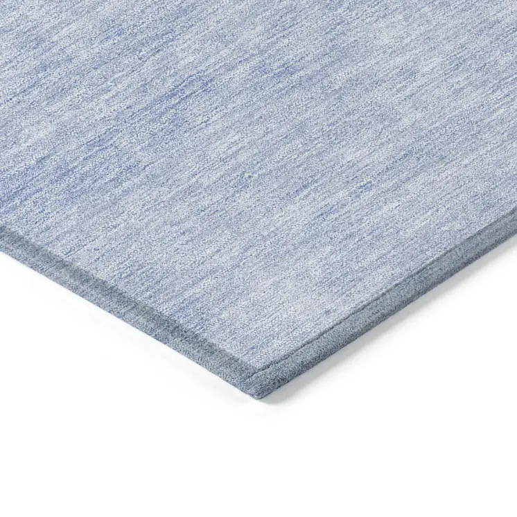 5' X 8' Denim Blue And Sky Blue Abstract Washable Indoor Outdoor Area Rug
