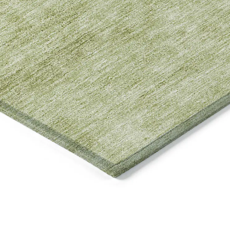 9' X 12' Olive Green And Artichoke Green Abstract Washable Indoor Outdoor Area Rug