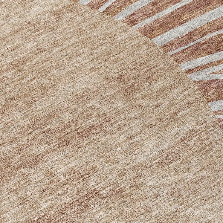 8' Orange Copper And Terra Cotta Round Abstract Washable Indoor Outdoor Area Rug