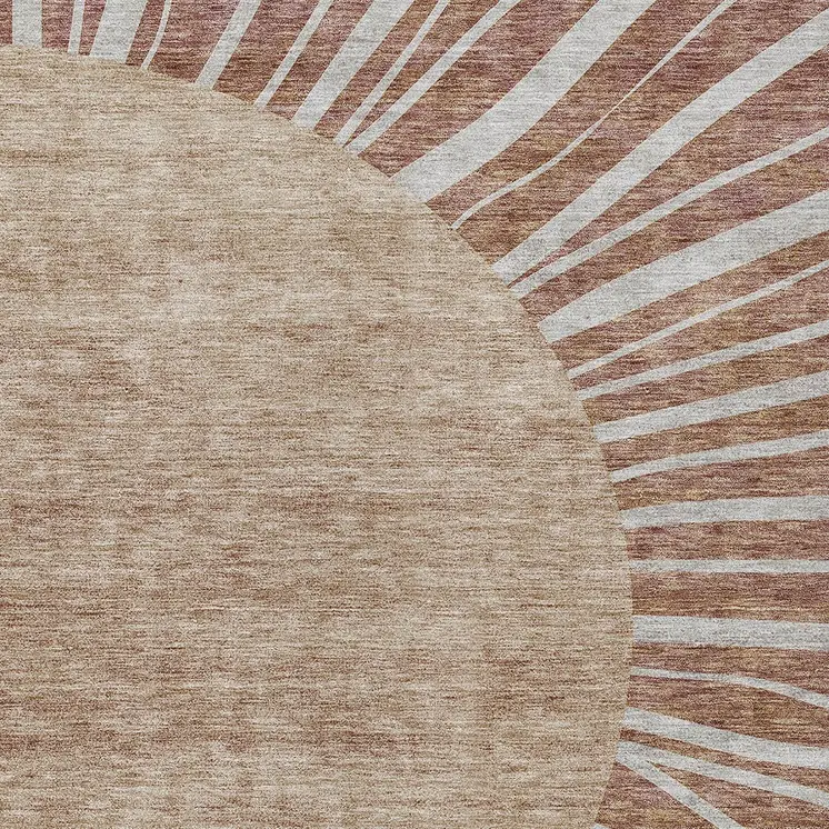 10' X 14' Orange Copper And Terra Cotta Abstract Washable Indoor Outdoor Area Rug