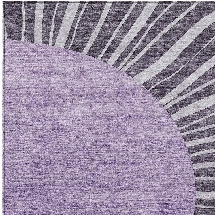 3' X 5' Purple Eggplant And Lavender Abstract Washable Indoor Outdoor Area Rug