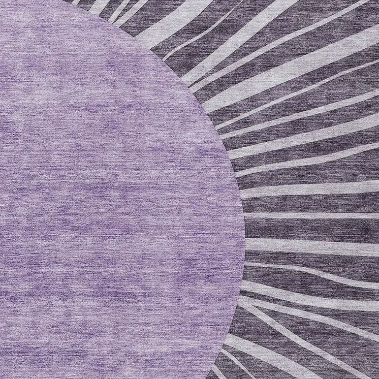5' X 8' Purple Eggplant And Lavender Abstract Washable Indoor Outdoor Area Rug