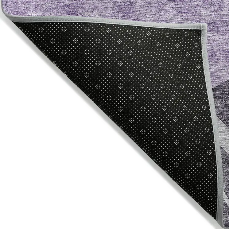 10' X 14' Purple Eggplant And Lavender Abstract Washable Indoor Outdoor Area Rug