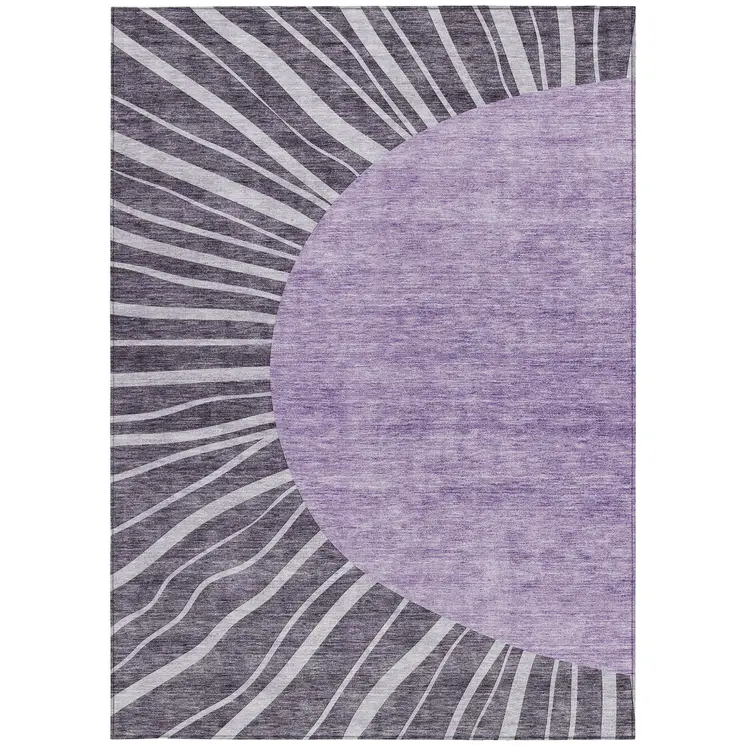 10' X 14' Purple Eggplant And Lavender Abstract Washable Indoor Outdoor Area Rug