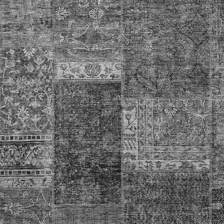 5' X 8' Gray Charcoal And Silver Patchwork Washable Indoor Outdoor Area Rug