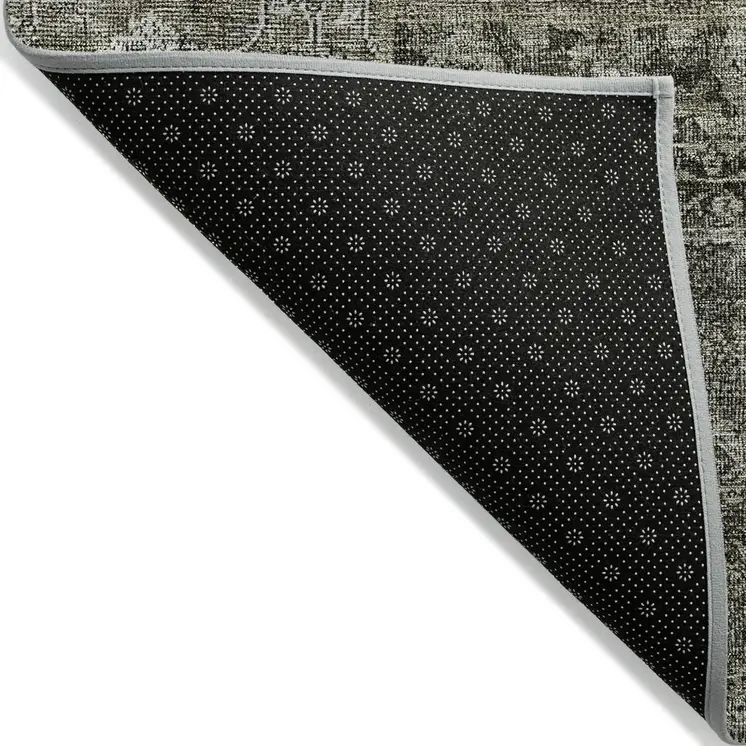 3' X 5' Taupe Brown And Charcoal Patchwork Washable Indoor Outdoor Area Rug