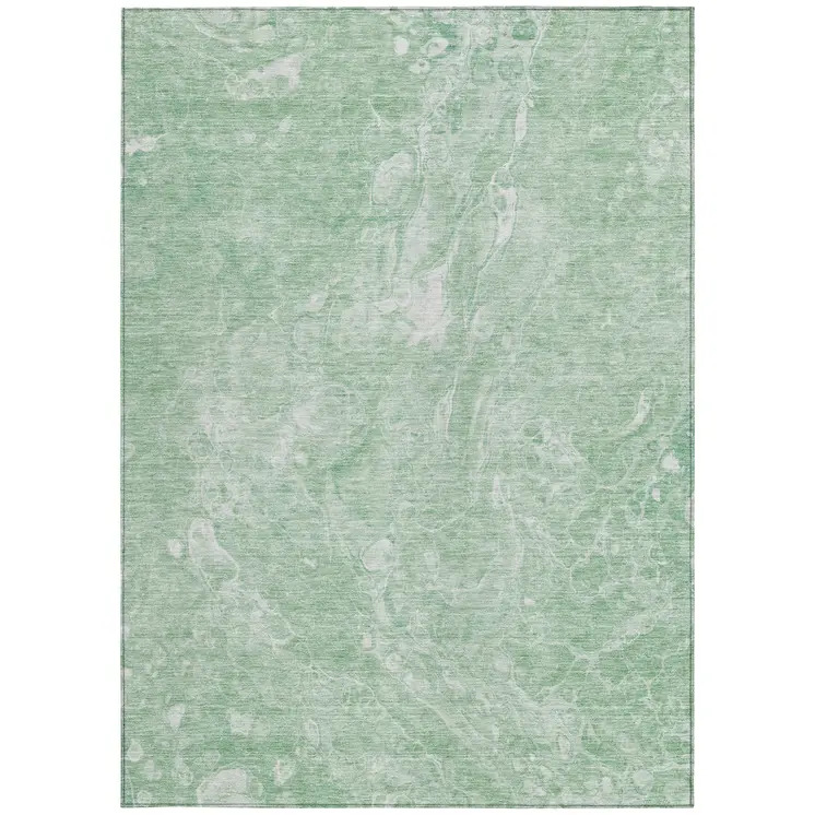 3' X 5' Mint Green Sage And Ivory Abstract Washable Indoor Outdoor Area Rug