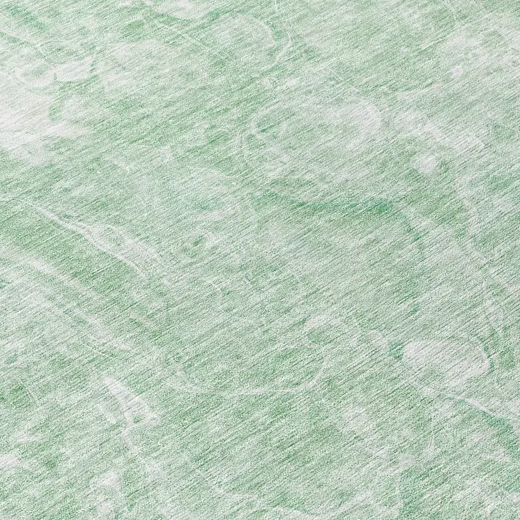 8' Mint Green Sage And Ivory Round Abstract Washable Indoor Outdoor Area Rug