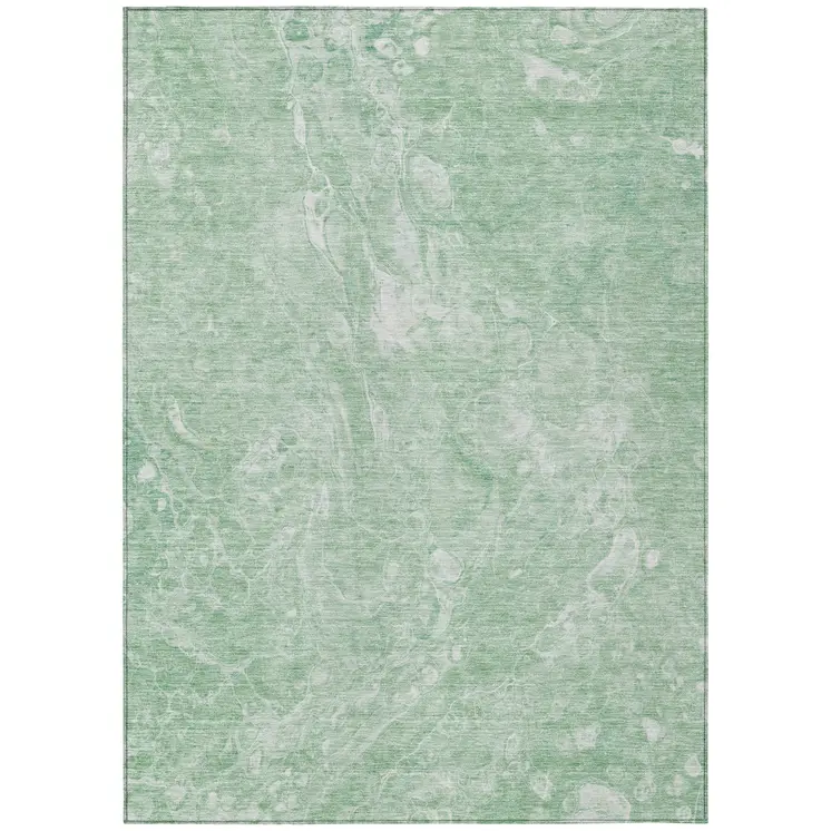 10' X 14' Mint Green Sage And Ivory Abstract Washable Indoor Outdoor Area Rug
