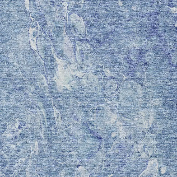 3' X 5' Sky Blue And Navy Blue Abstract Washable Indoor Outdoor Area Rug