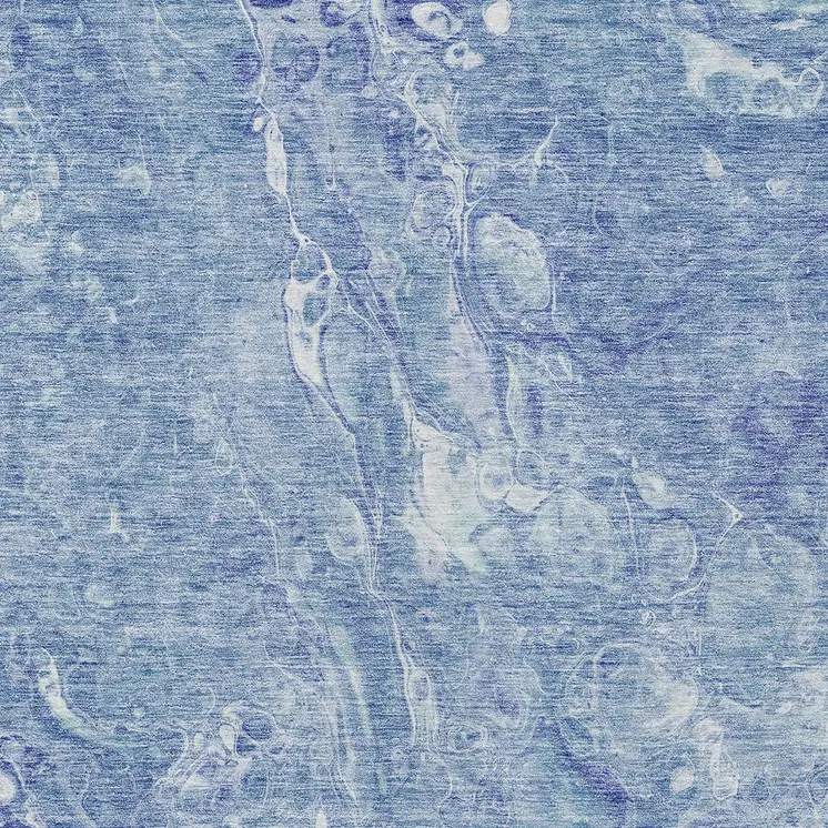 10' X 14' Sky Blue And Navy Blue Abstract Washable Indoor Outdoor Area Rug