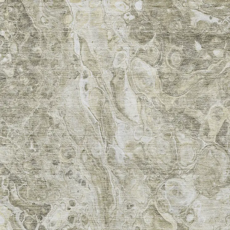 3' X 5' Tan Brown And Beige Abstract Washable Indoor Outdoor Area Rug