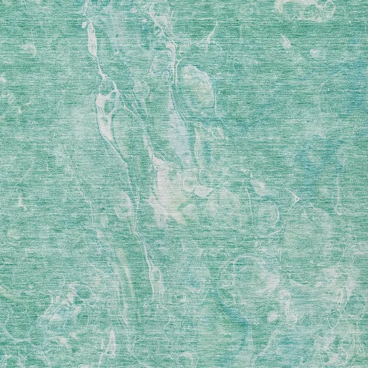 10' X 14' Teal Blue Aqua And Green Abstract Washable Indoor Outdoor Area Rug