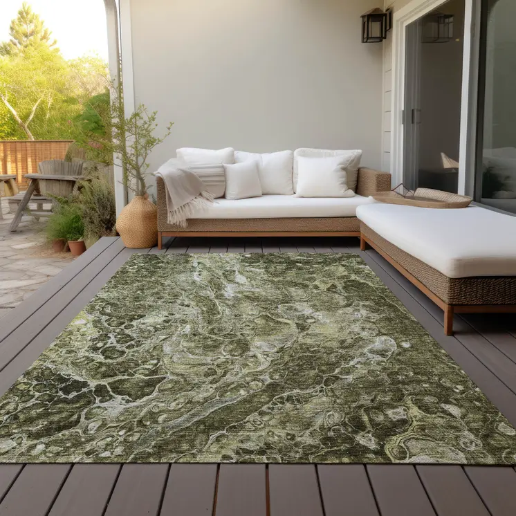 10' X 14' Taupe Chocolate And Beige Abstract Washable Indoor Outdoor Area Rug