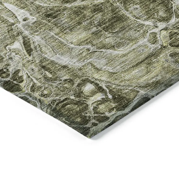 10' X 14' Taupe Chocolate And Beige Abstract Washable Indoor Outdoor Area Rug