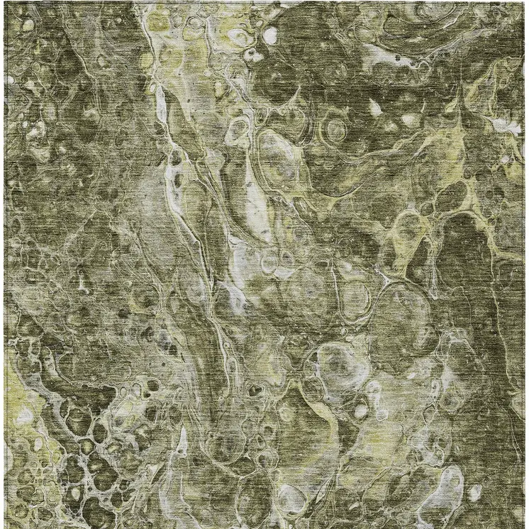 10' X 14' Taupe Chocolate And Beige Abstract Washable Indoor Outdoor Area Rug