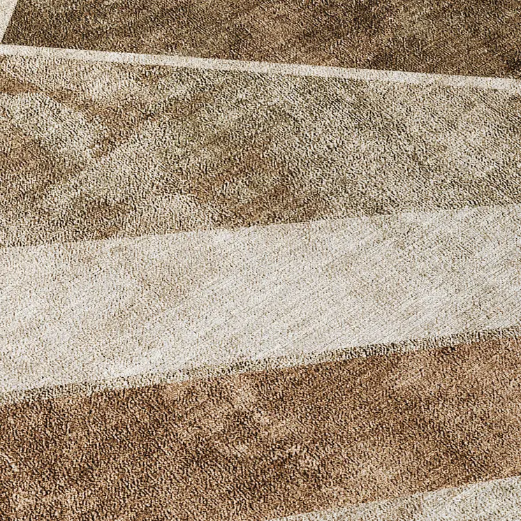 10' X 14' Brown And Beige Geometric Washable Indoor Outdoor Area Rug