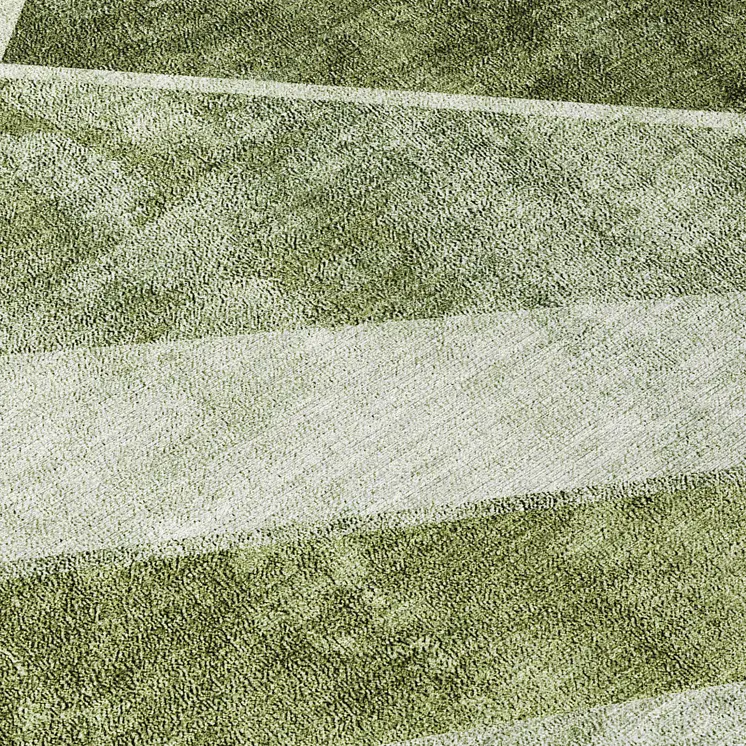 8' X 10' Olive Green And Artichoke Green Geometric Washable Indoor Outdoor Area Rug