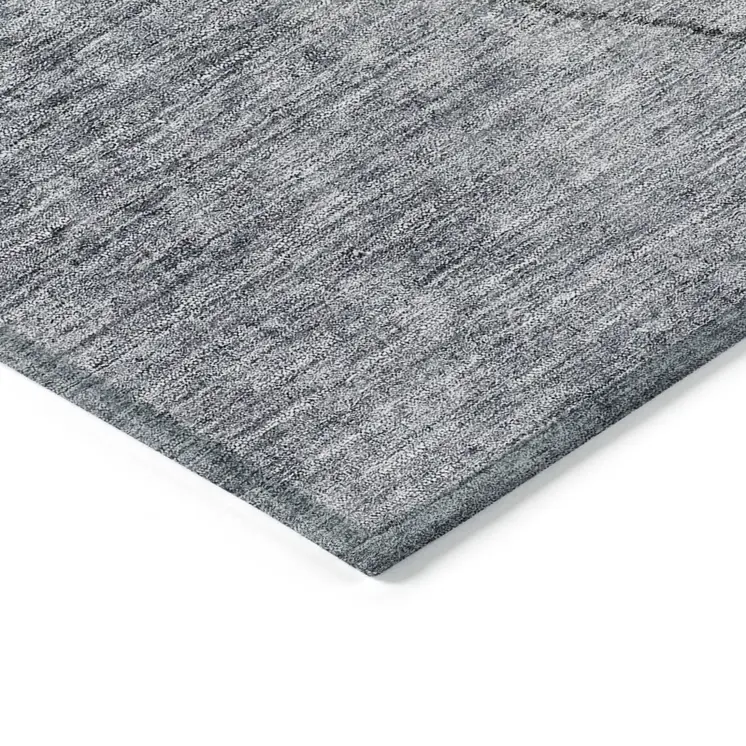 5' X 8' Denim Blue And Sky Blue Abstract Washable Indoor Outdoor Area Rug