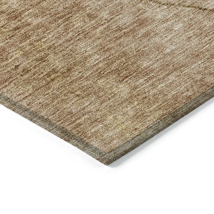 9' X 12' Orange Copper And Terra Cotta Abstract Washable Indoor Outdoor Area Rug