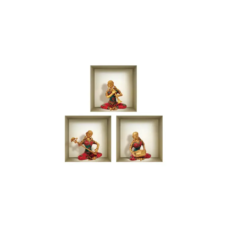 Set of Three Alla Niche 3D Square Peel and Stick Wall Decals