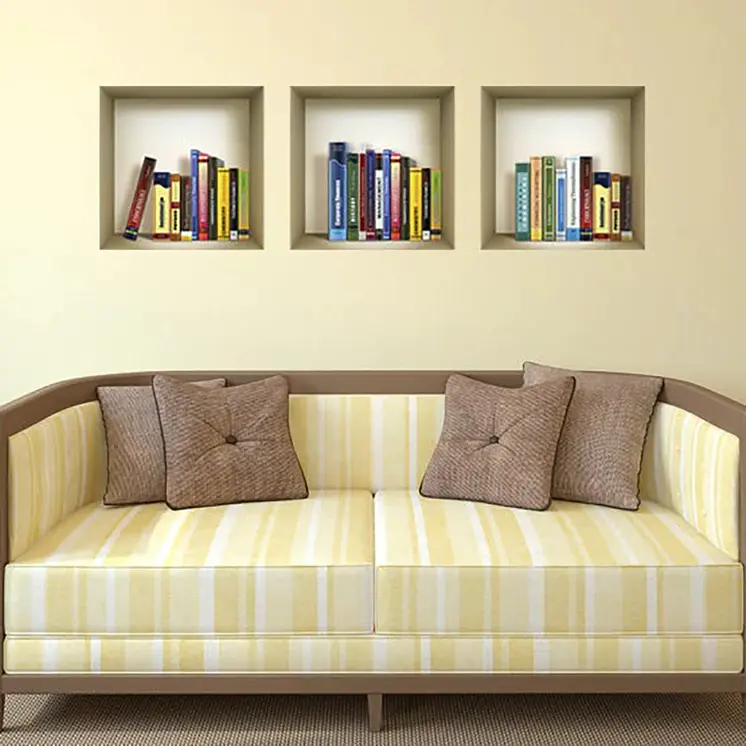 Set of Three Tisha Niche 3D Square Peel and Stick Wall Decals